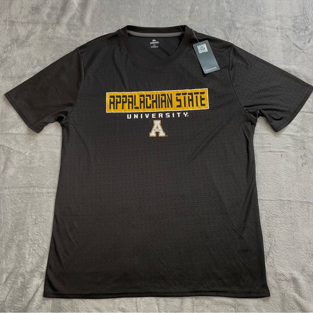 Appalachian State University ASU Mountaineers Tee Large NWT Athletic Black Print